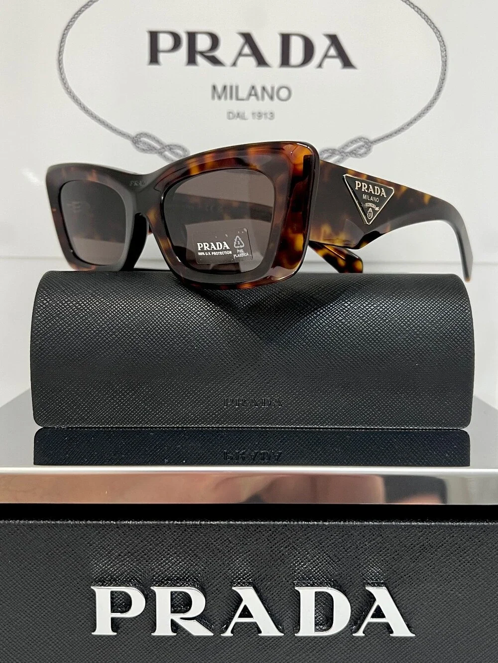 PRADA Milano SPR 13Z-F Tortoise Brown Sunglasses